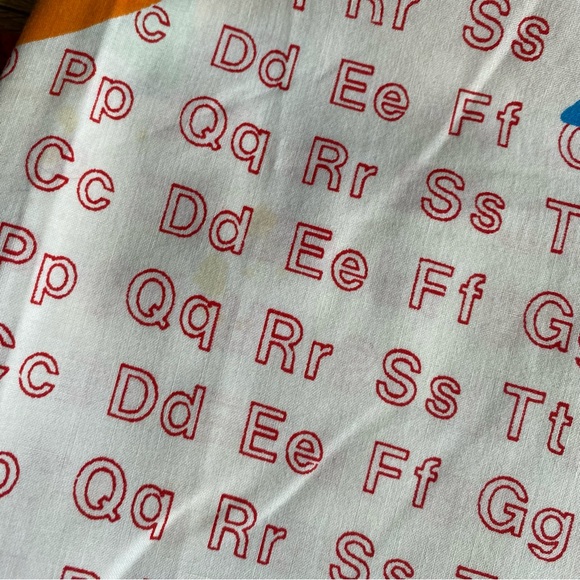 Vintage Sesame Street Coverlet quilt topper with fringe twin 76”x 108” ABCs - Picture 7 of 10